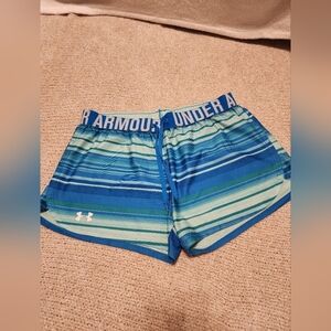 Under Armour Blue and Green Athletic Shorts Size S